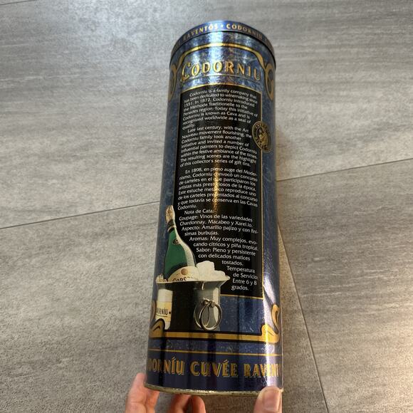 Vintage Codorniu Cuvee Raventos Cava Metal Tin Empty - Picture 2 of 5